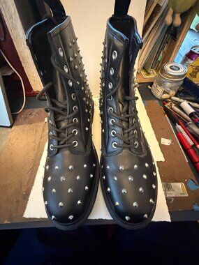 Dr Martens 1460 Stud Lug Sole Boots Size 12 Men's Black
